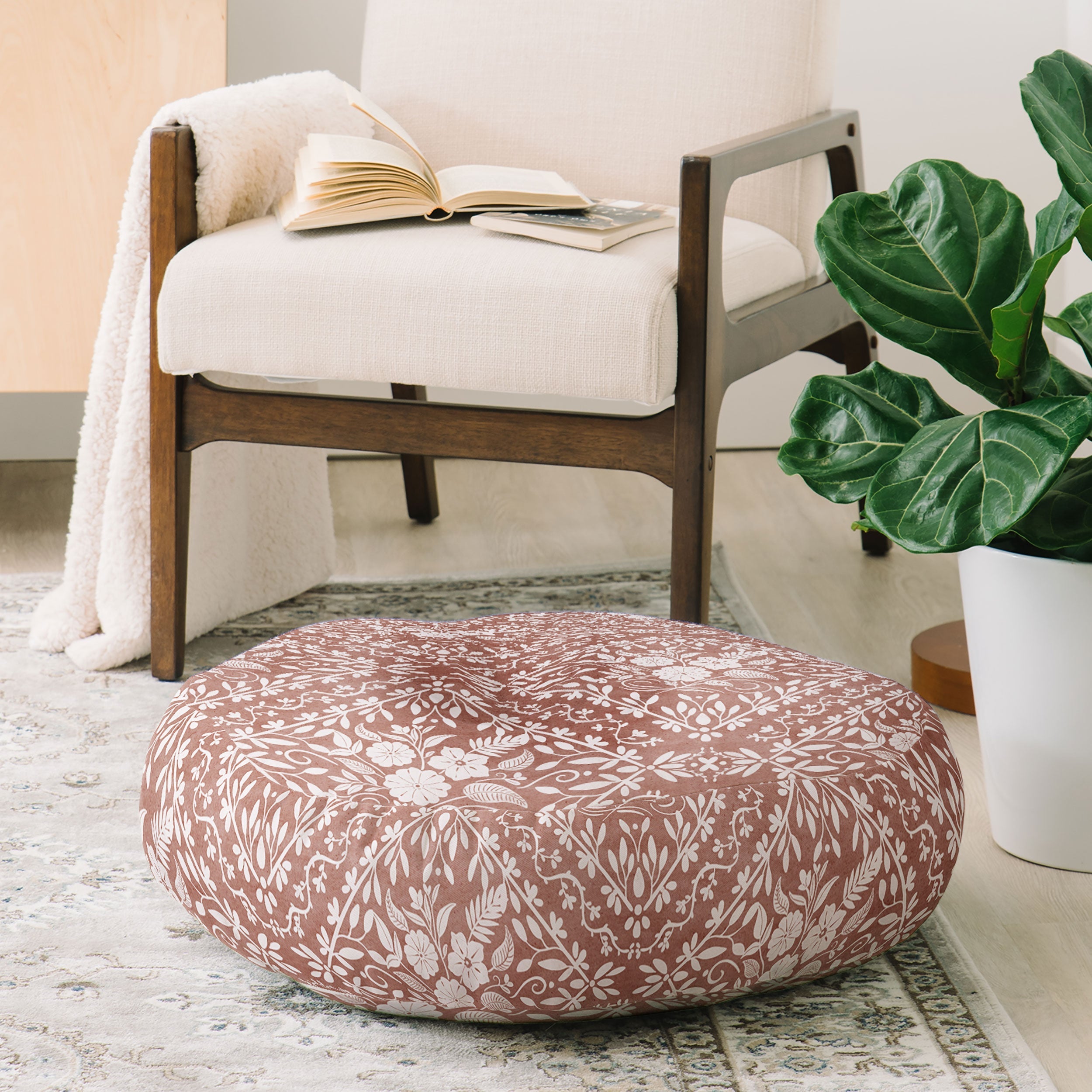 Marta Barragan Camarasa Antique Botanical Bliss Floor Pillow Round