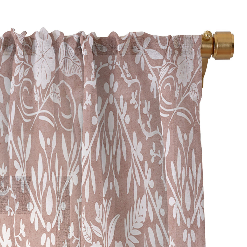 Marta Barragan Camarasa Antique Botanical Bliss Sheer Window Curtain