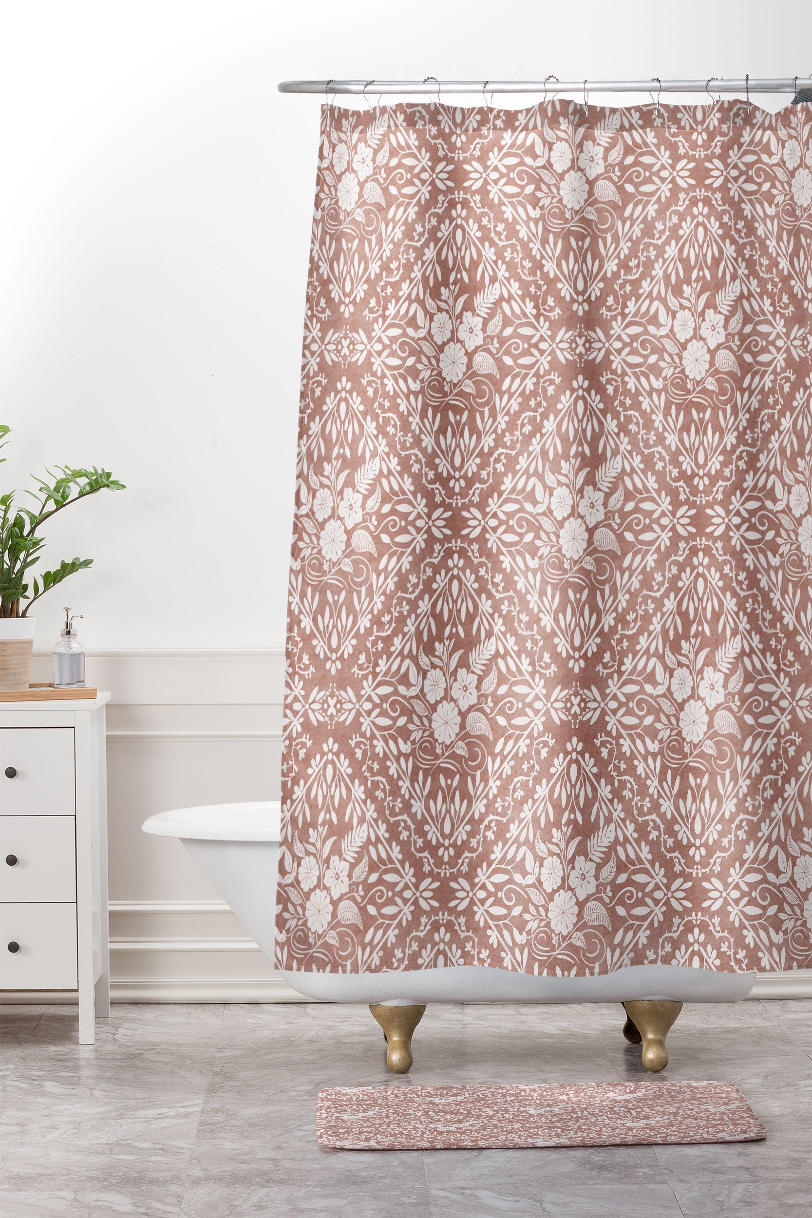 Marta Barragan Camarasa Antique Botanical Bliss Memory Foam Bath Mat