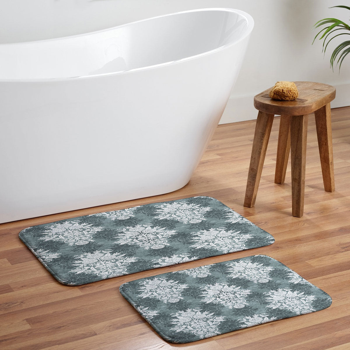 Marta Barragan Camarasa Antique Victorian Floral Memory Foam Bath Mat