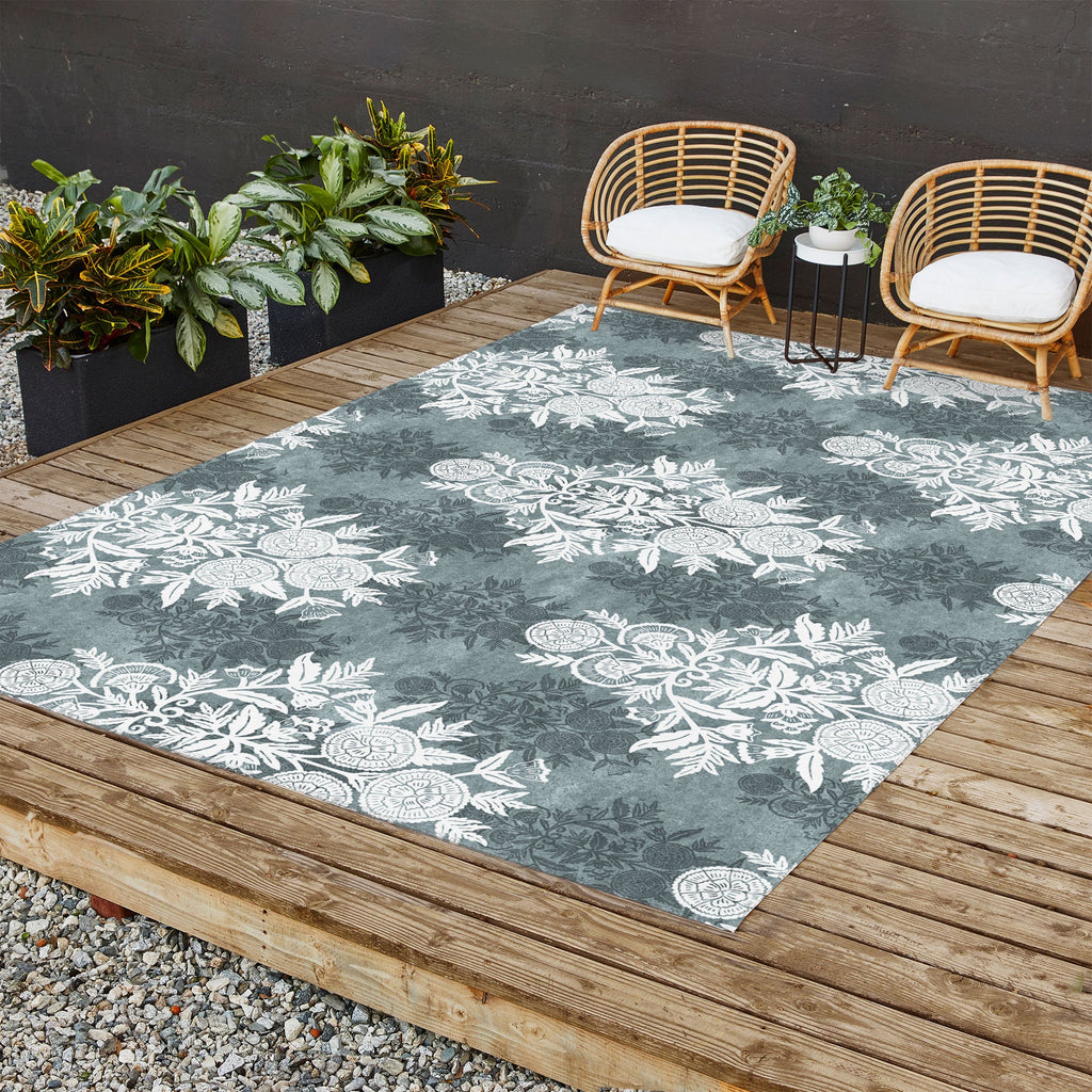 Marta Barragan Camarasa Antique Victorian Floral Outdoor Rug