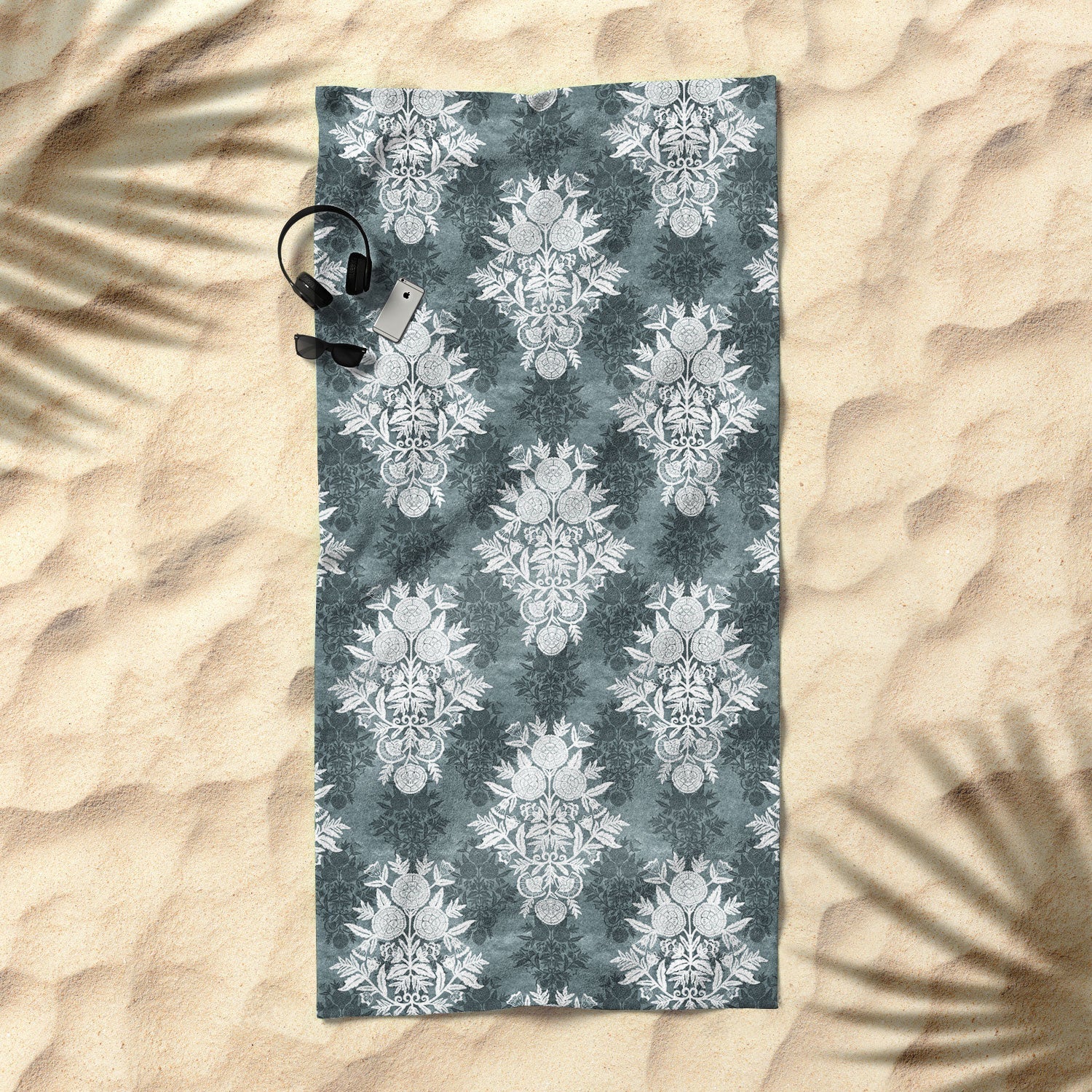 Marta Barragan Camarasa Antique Victorian Floral Beach Towel