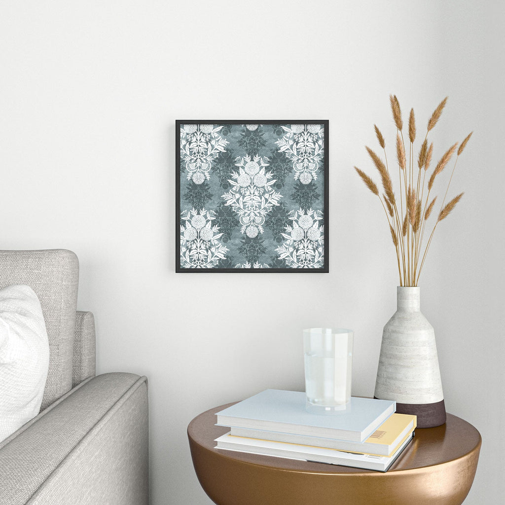 Marta Barragan Camarasa Antique Victorian Floral Square Metal Framed Art Print