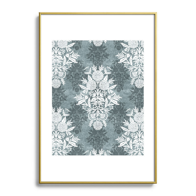 Marta Barragan Camarasa Antique Victorian Floral Metal Framed Art Print