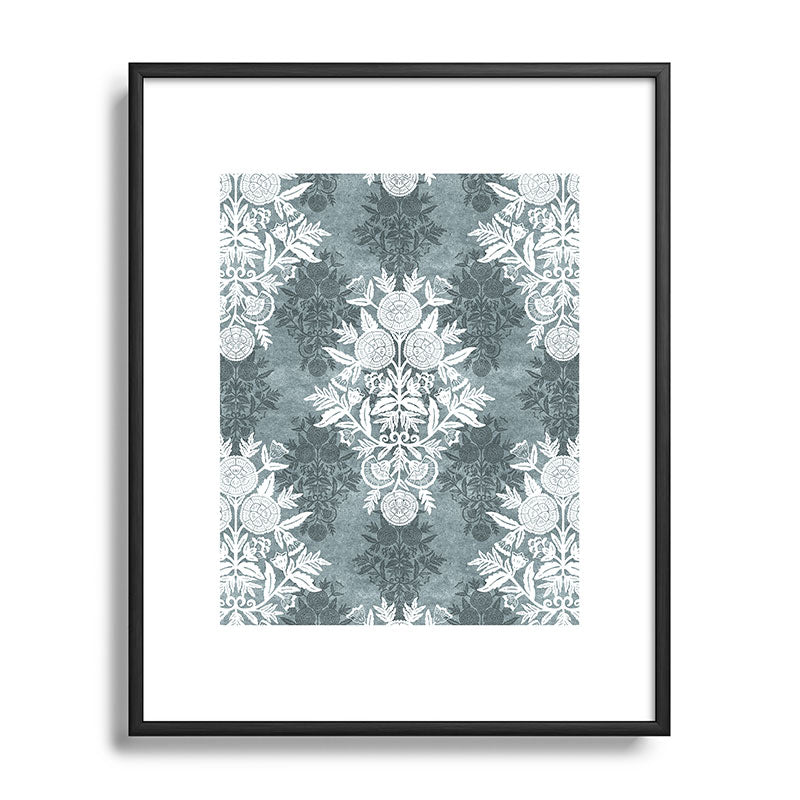 Marta Barragan Camarasa Antique Victorian Floral Metal Framed Art Print
