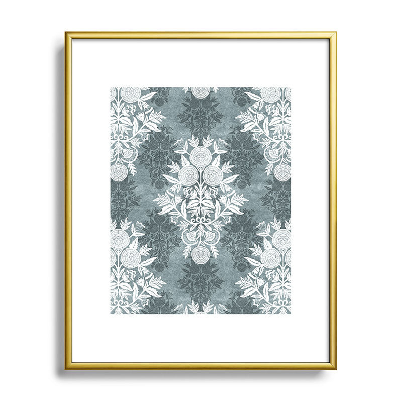 Marta Barragan Camarasa Antique Victorian Floral Metal Framed Art Print