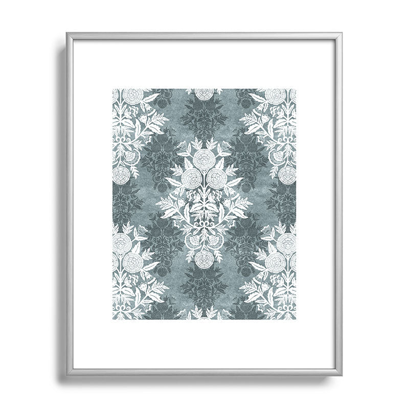 Marta Barragan Camarasa Antique Victorian Floral Metal Framed Art Print