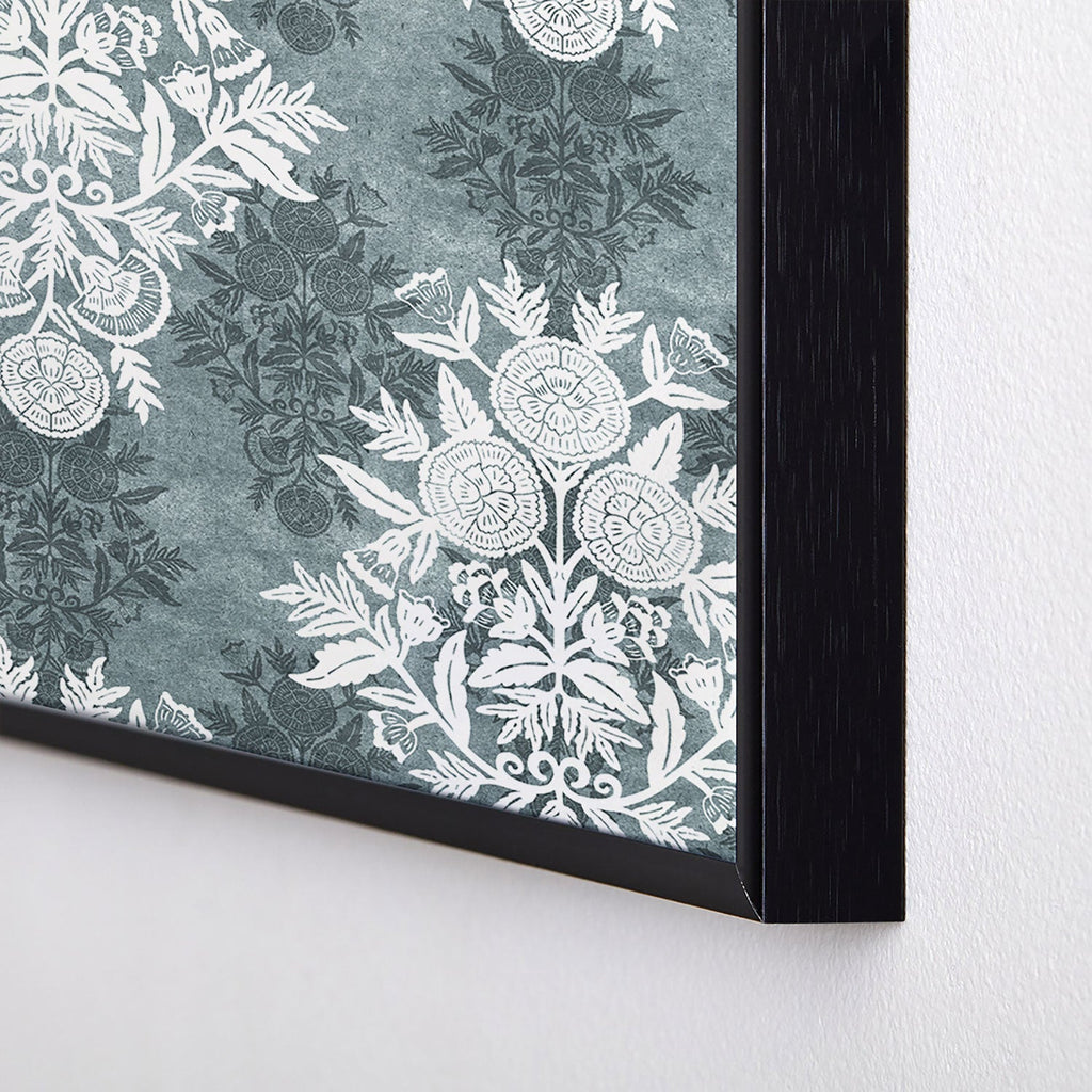 Marta Barragan Camarasa Antique Victorian Floral Square Metal Framed Art Print