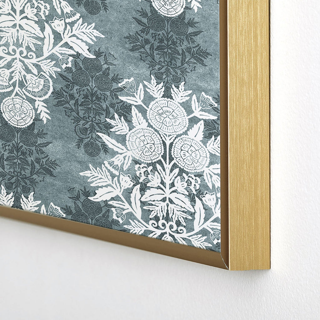 Marta Barragan Camarasa Antique Victorian Floral Square Metal Framed Art Print
