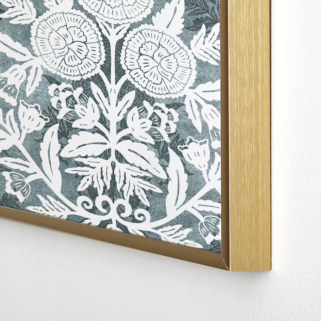 Marta Barragan Camarasa Antique Victorian Floral Square Metal Framed Art Print
