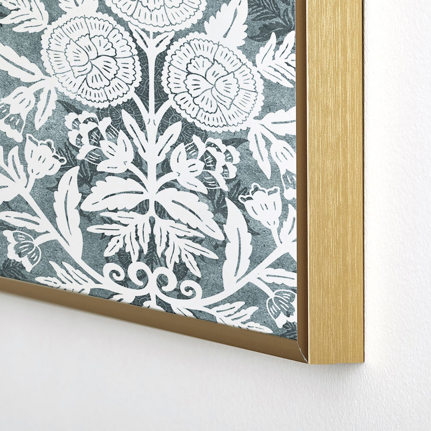 Marta Barragan Camarasa Antique Victorian Floral Square Metal Framed Art Print