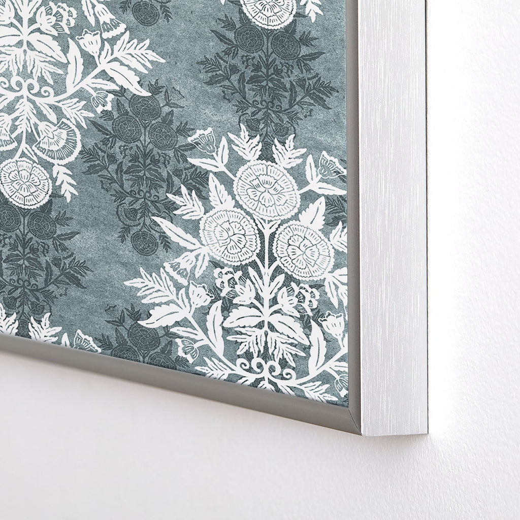 Marta Barragan Camarasa Antique Victorian Floral Square Metal Framed Art Print