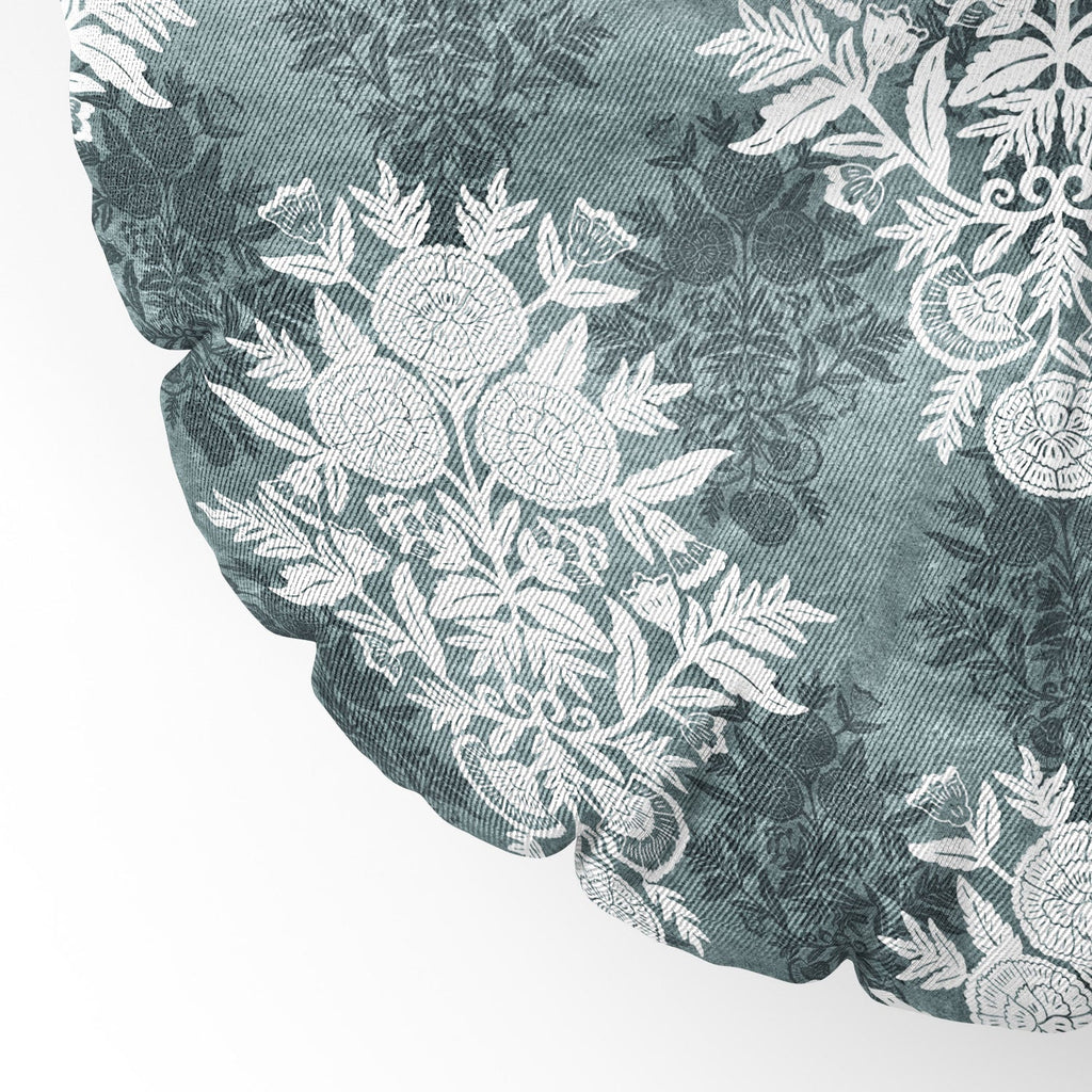 Marta Barragan Camarasa Antique Victorian Floral Floor Pillow Round