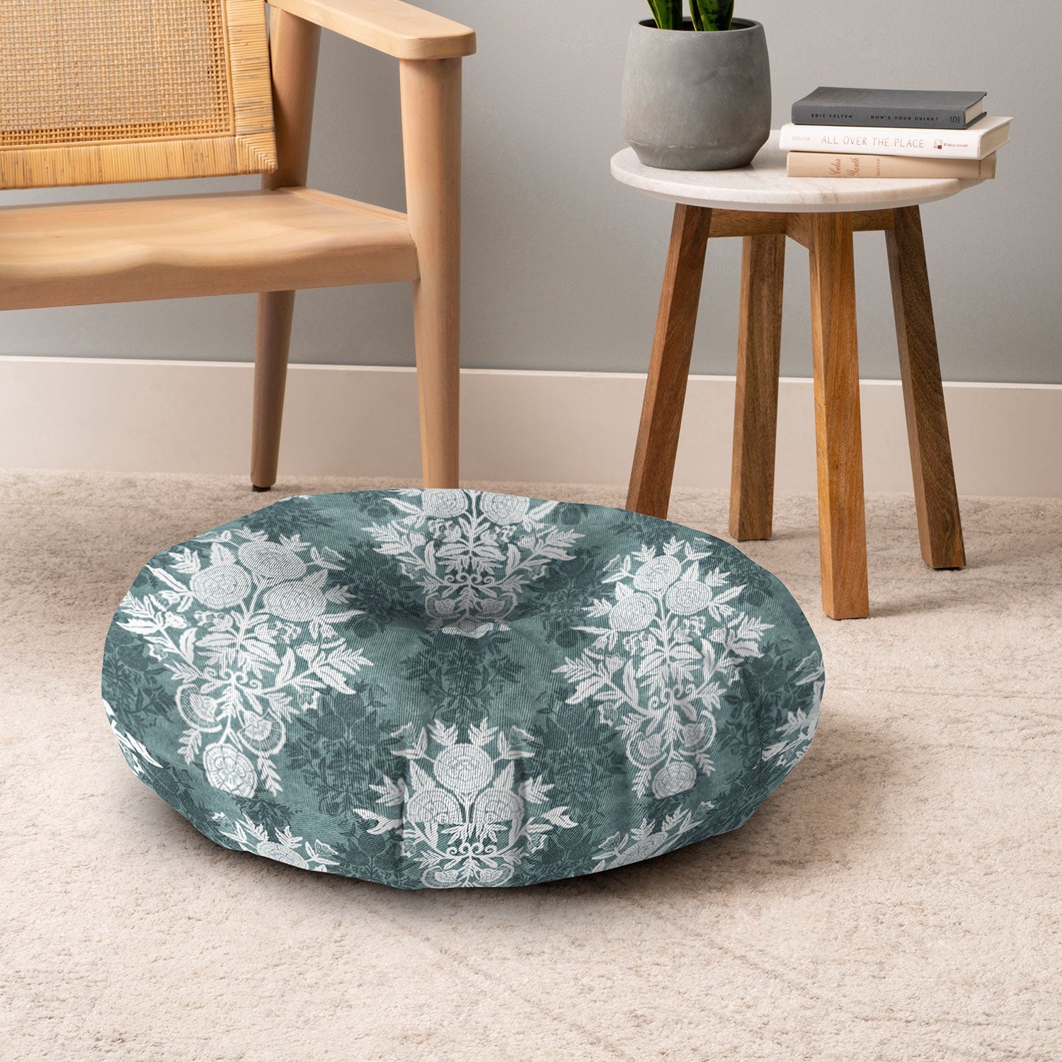 Marta Barragan Camarasa Antique Victorian Floral Floor Pillow Round