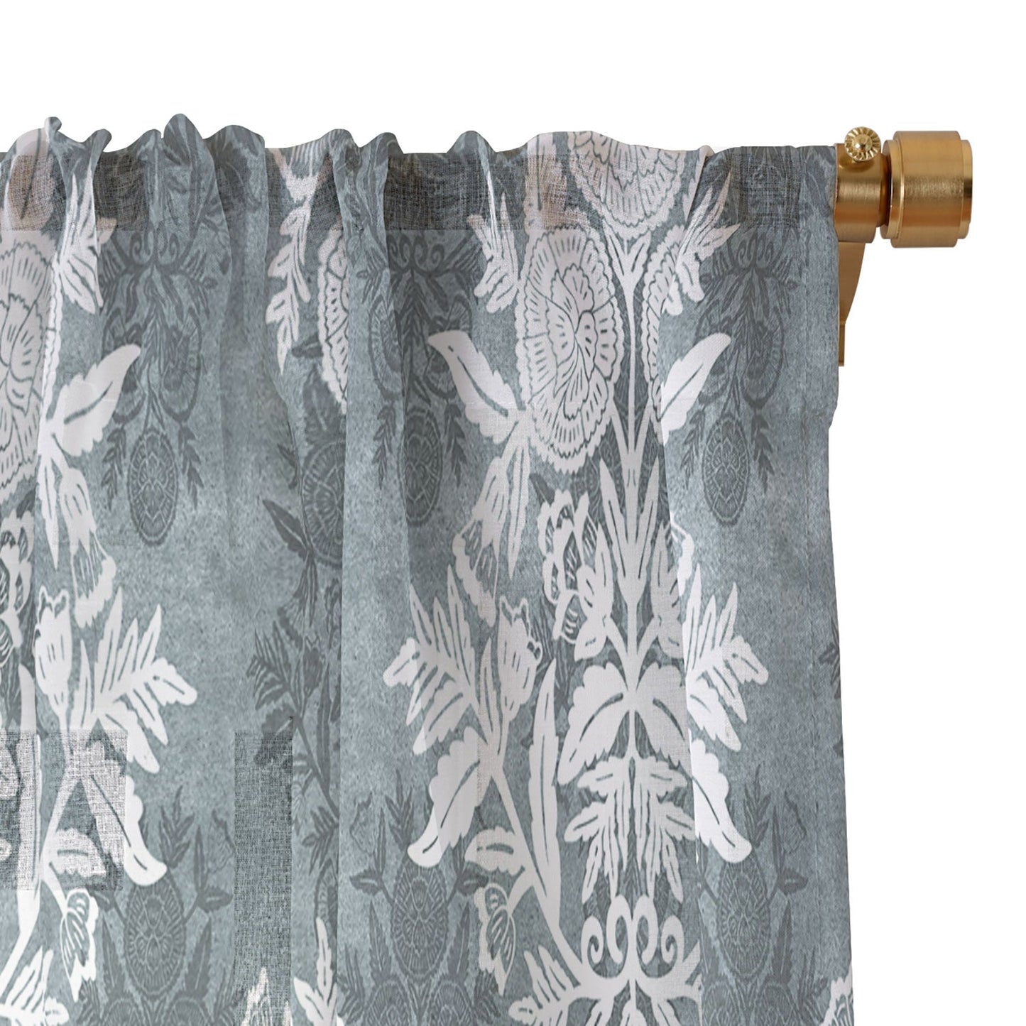 Marta Barragan Camarasa Antique Victorian Floral Sheer Window Curtain