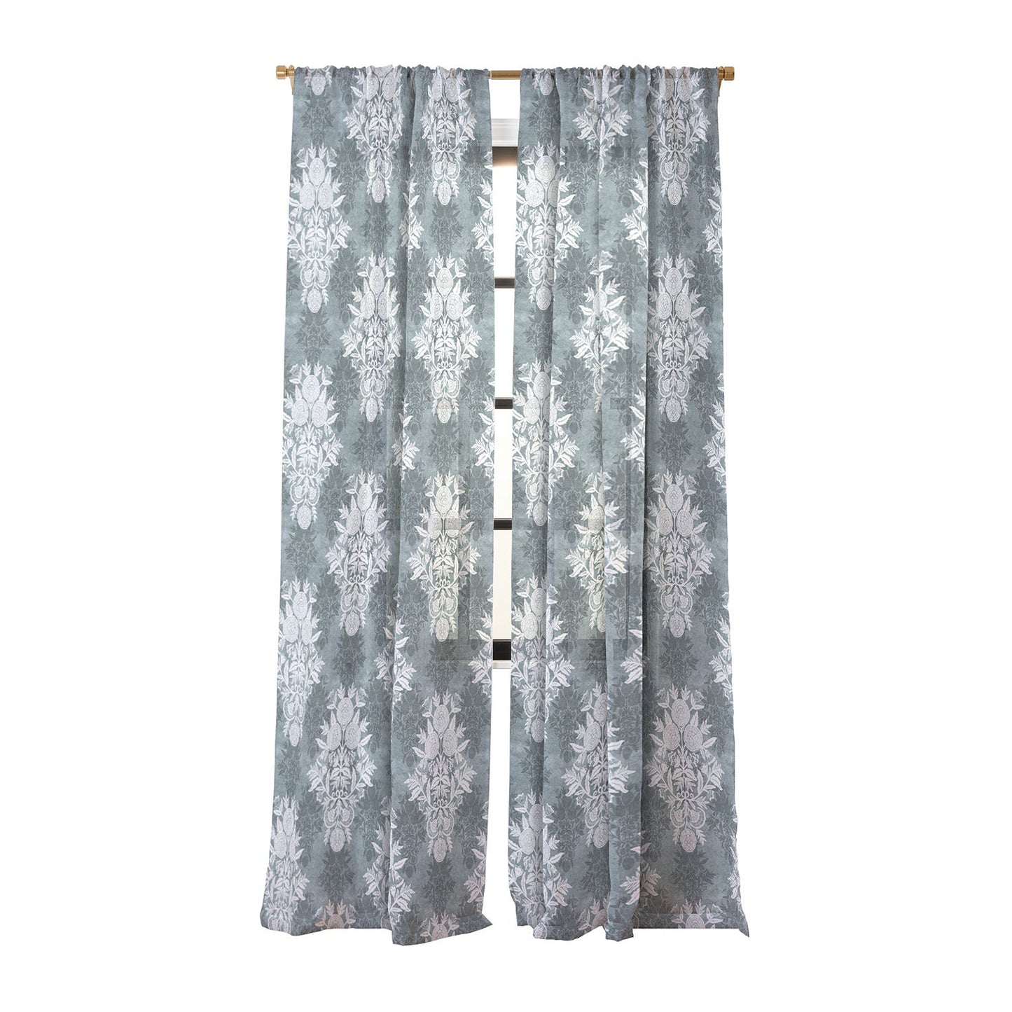 Marta Barragan Camarasa Antique Victorian Floral Sheer Window Curtain