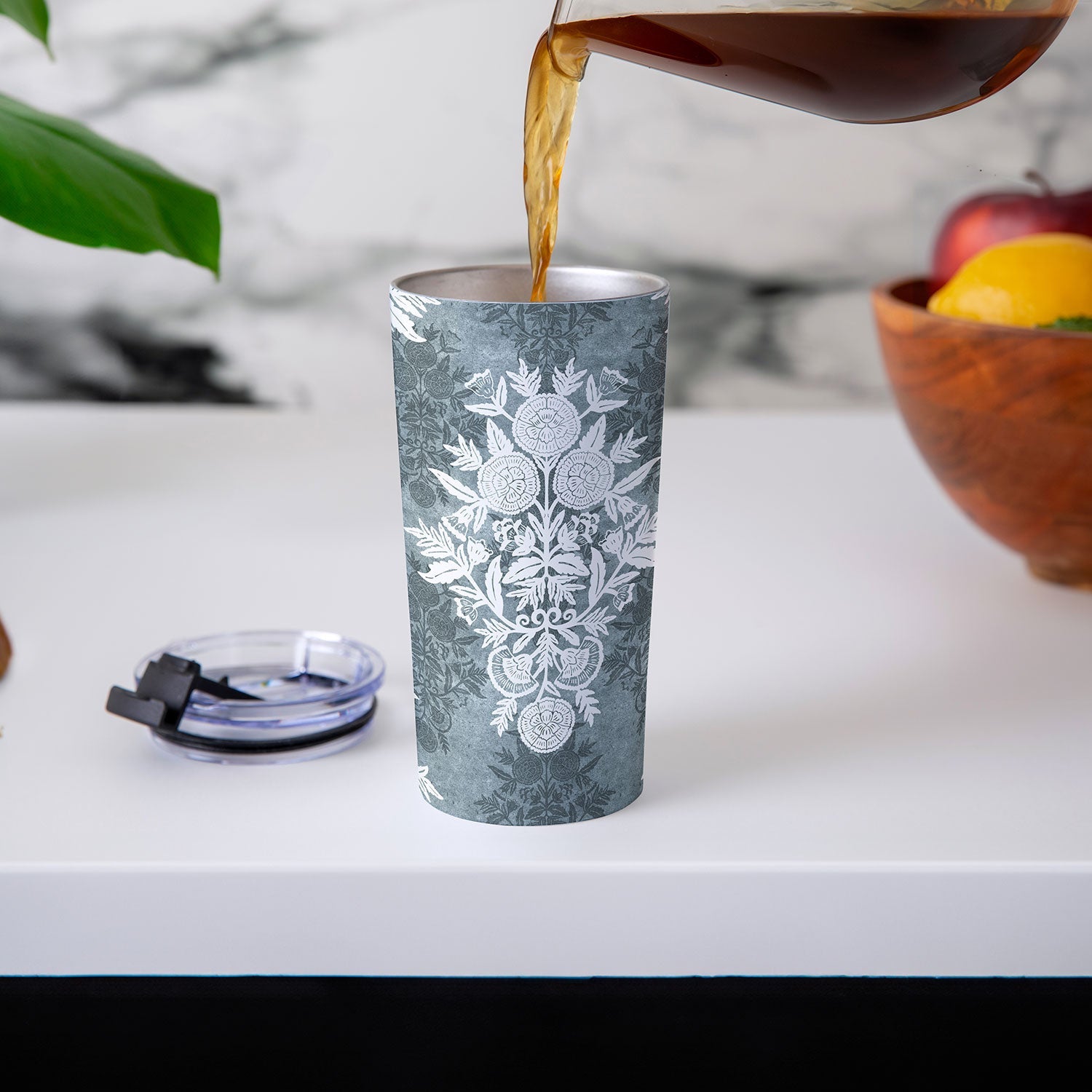 Marta Barragan Camarasa Antique Victorian Floral Travel Mug