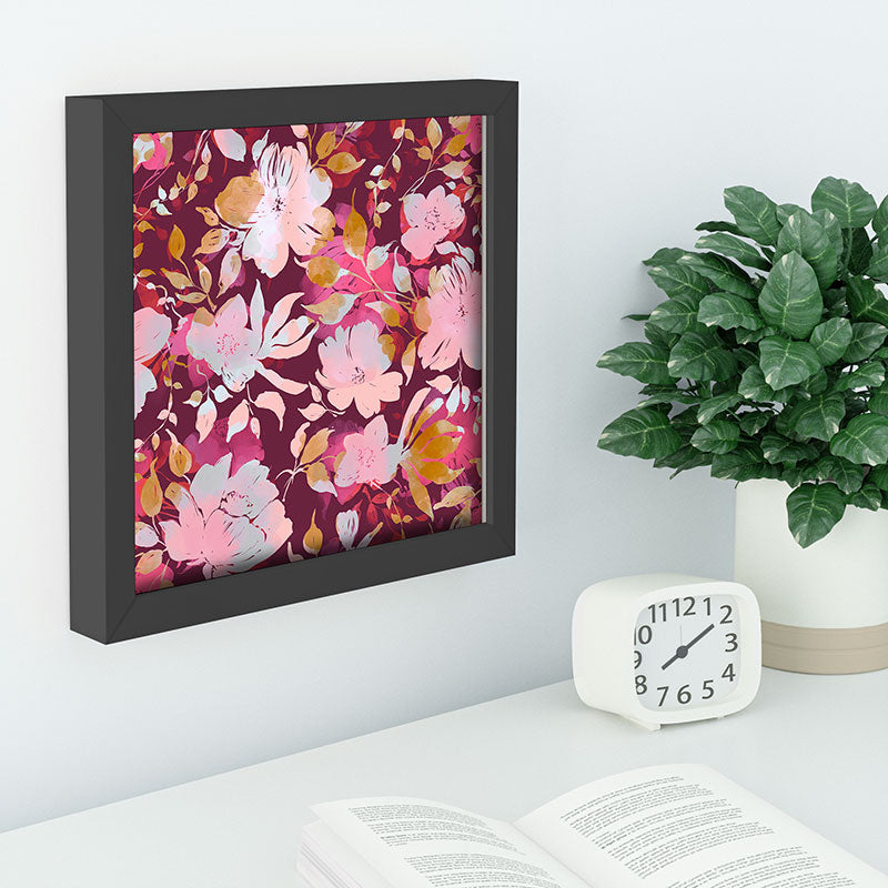 Marta Barragan Camarasa Blossoming Burgundy Fall Recessed Framing Square