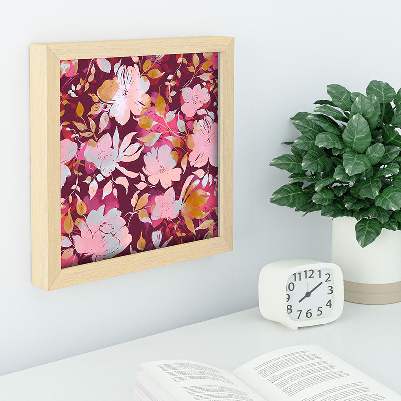 Marta Barragan Camarasa Blossoming Burgundy Fall Recessed Framing Square