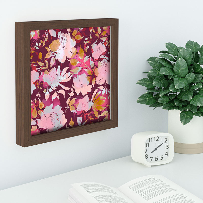 Marta Barragan Camarasa Blossoming Burgundy Fall Recessed Framing Square