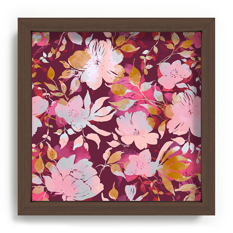 Marta Barragan Camarasa Blossoming Burgundy Fall Recessed Framing Square