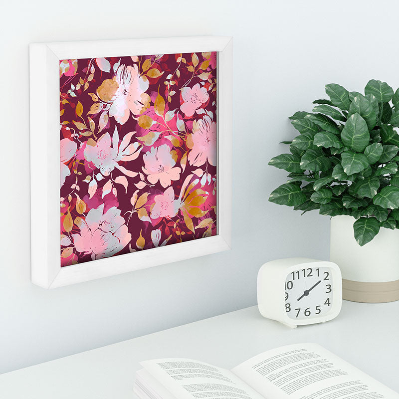 Marta Barragan Camarasa Blossoming Burgundy Fall Recessed Framing Square