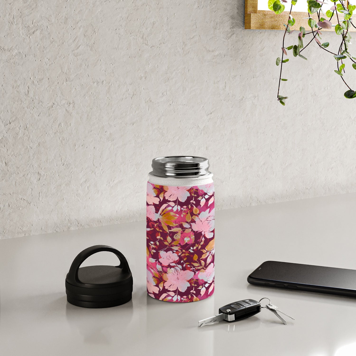 Marta Barragan Camarasa Blossoming Burgundy Fall Water Bottle