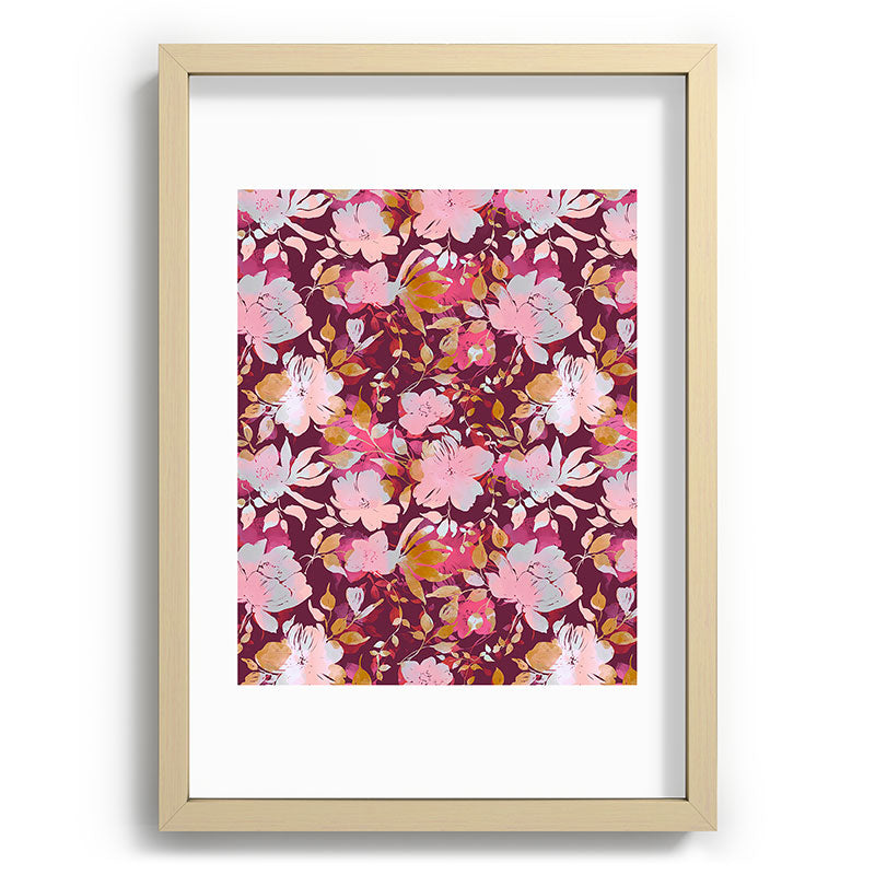 Marta Barragan Camarasa Blossoming Burgundy Fall Recessed Framing Rectangle
