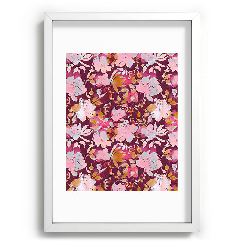 Marta Barragan Camarasa Blossoming Burgundy Fall Recessed Framing Rectangle