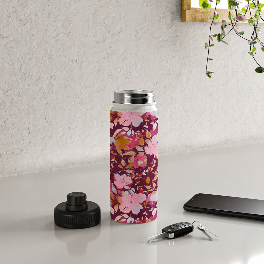 Marta Barragan Camarasa Blossoming Burgundy Fall Water Bottle