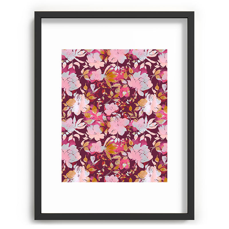 Marta Barragan Camarasa Blossoming Burgundy Fall Recessed Framing Rectangle