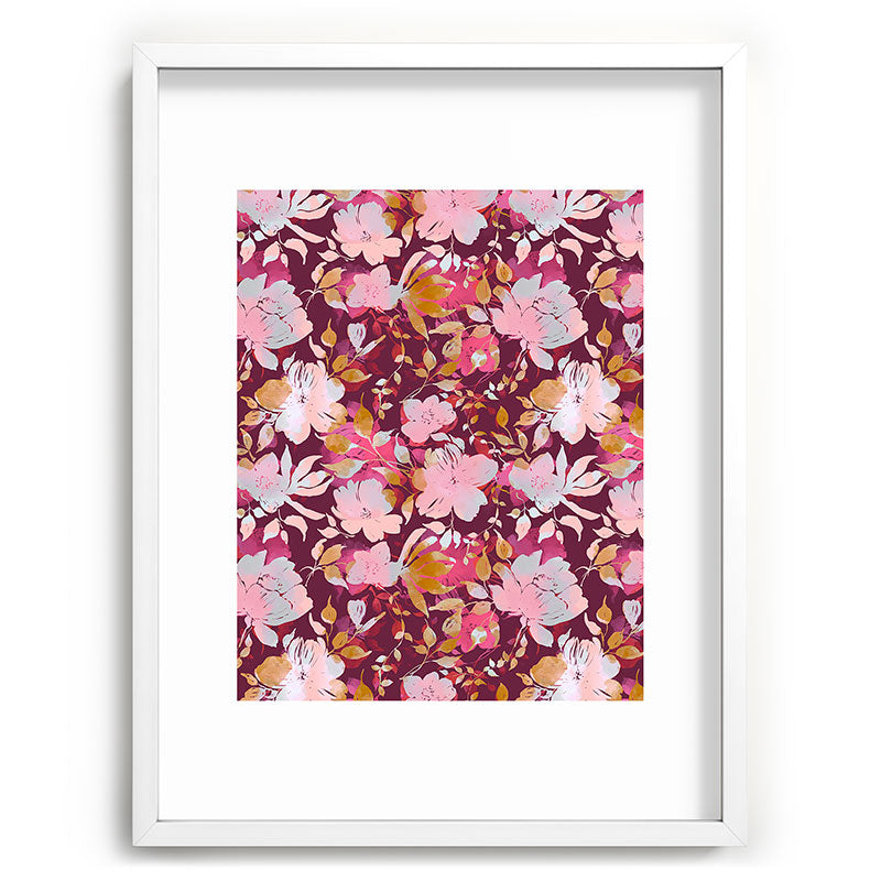 Marta Barragan Camarasa Blossoming Burgundy Fall Recessed Framing Rectangle