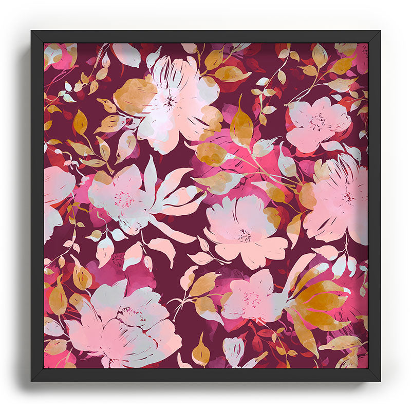 Marta Barragan Camarasa Blossoming Burgundy Fall Recessed Framing Square