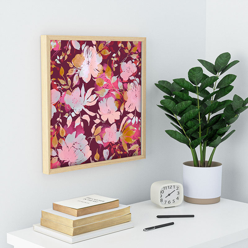 Marta Barragan Camarasa Blossoming Burgundy Fall Recessed Framing Square
