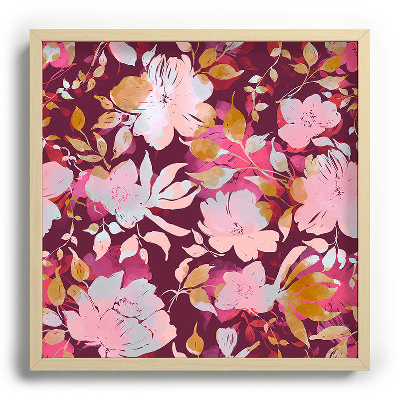 Marta Barragan Camarasa Blossoming Burgundy Fall Recessed Framing Square