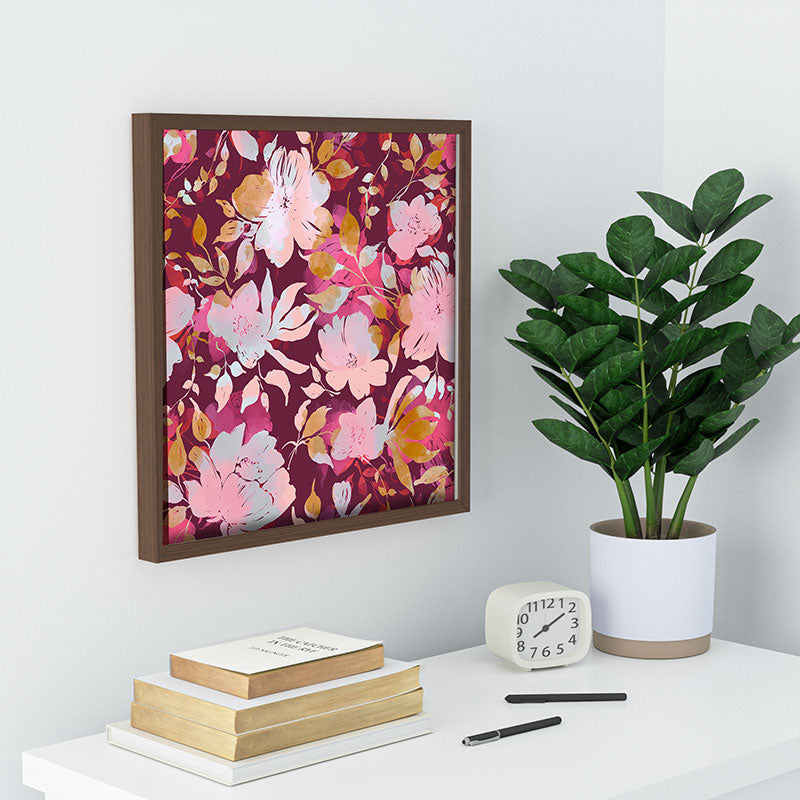 Marta Barragan Camarasa Blossoming Burgundy Fall Recessed Framing Square