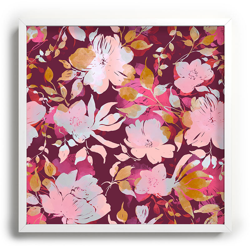 Marta Barragan Camarasa Blossoming Burgundy Fall Recessed Framing Square