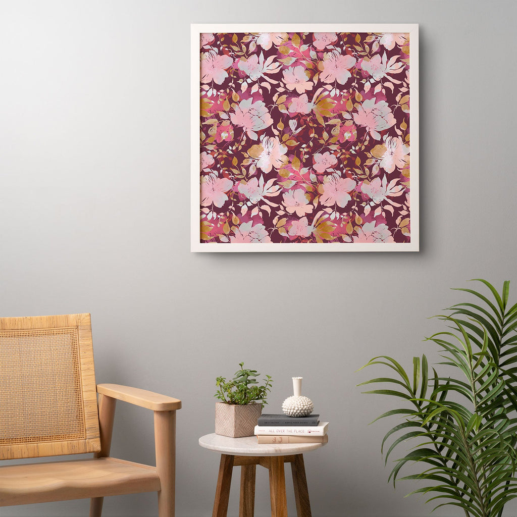 Marta Barragan Camarasa Blossoming Burgundy Fall Framed Wall Art