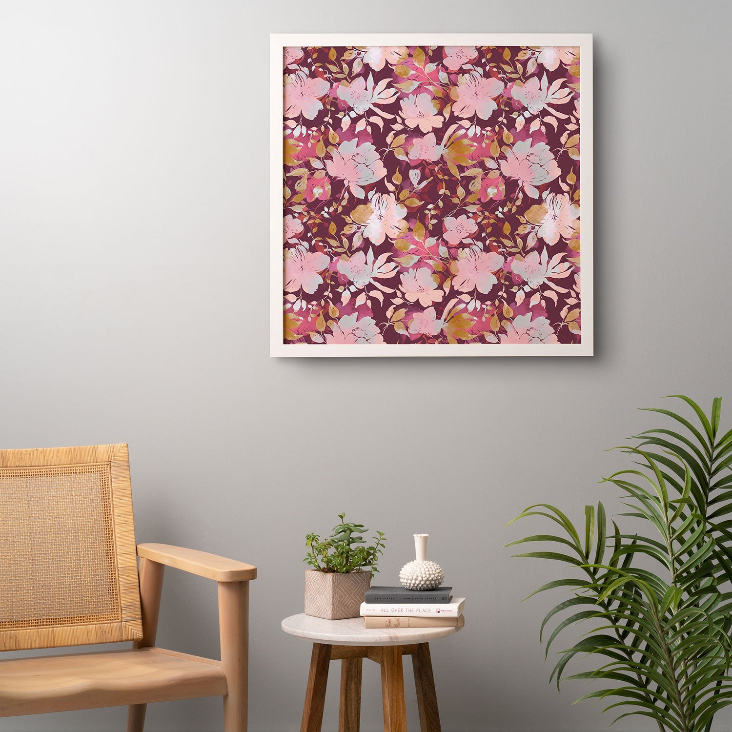 Marta Barragan Camarasa Blossoming Burgundy Fall Framed Wall Art