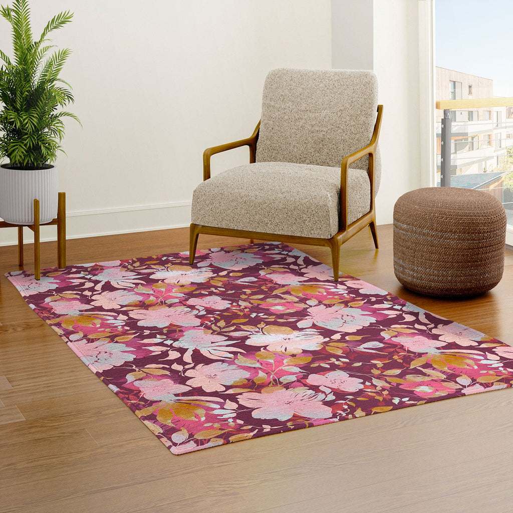 Marta Barragan Camarasa Blossoming Burgundy Fall Area Rug