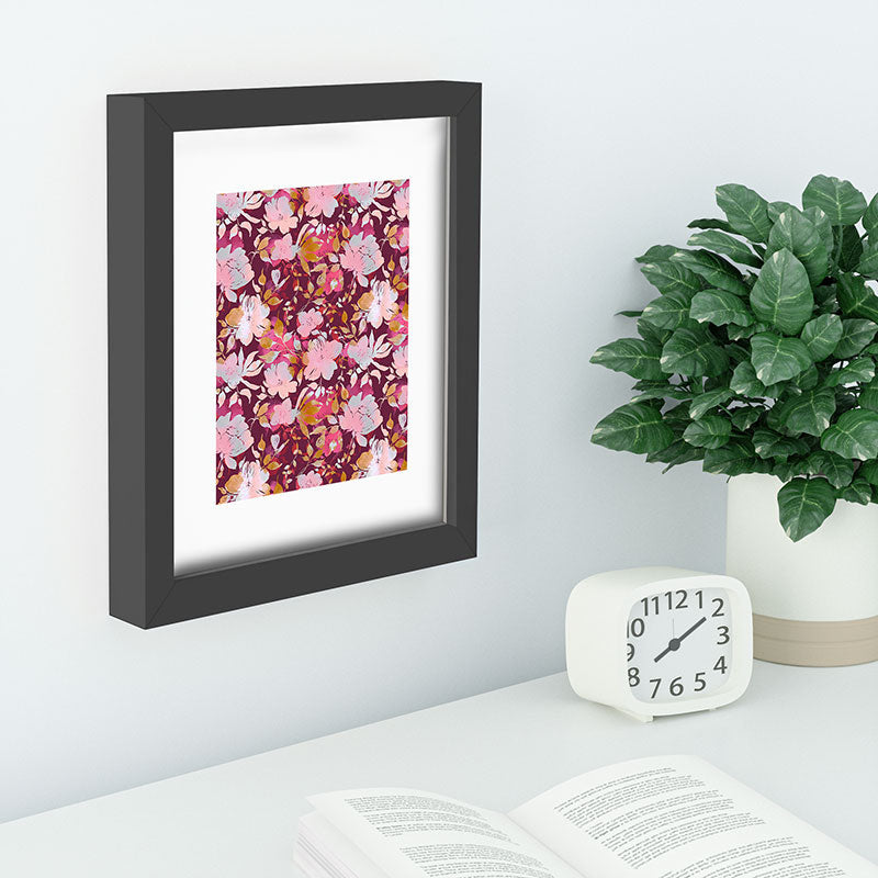 Marta Barragan Camarasa Blossoming Burgundy Fall Recessed Framing Rectangle