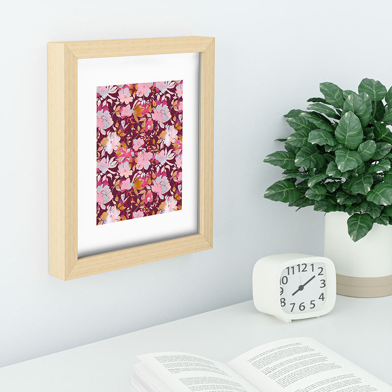 Marta Barragan Camarasa Blossoming Burgundy Fall Recessed Framing Rectangle