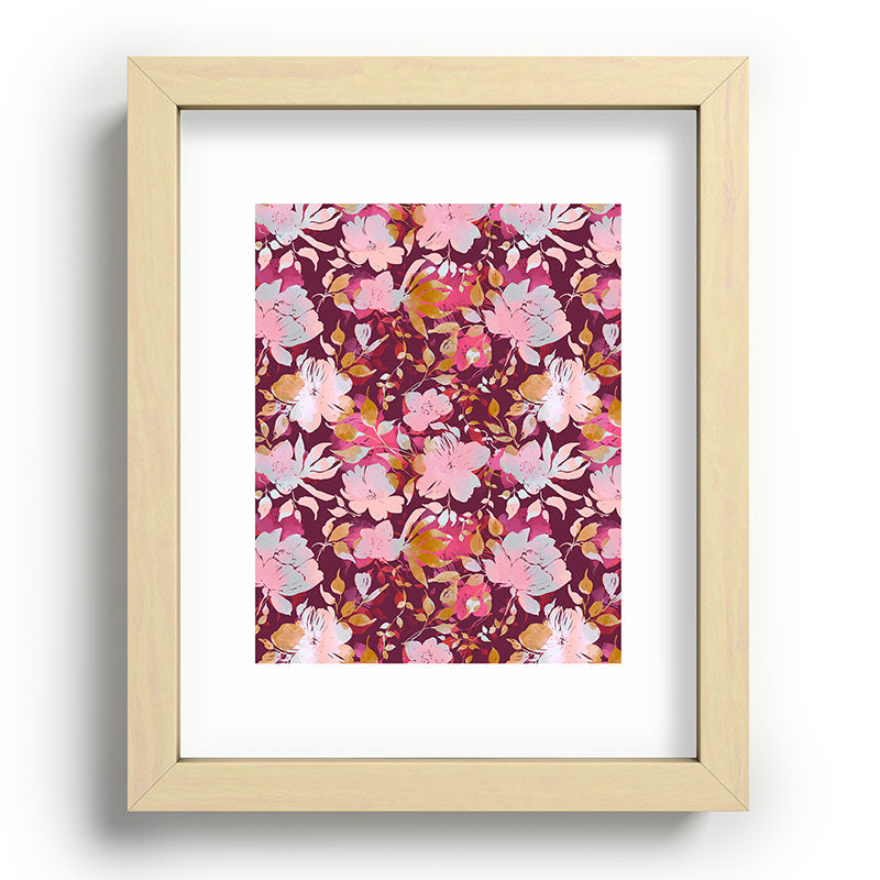 Marta Barragan Camarasa Blossoming Burgundy Fall Recessed Framing Rectangle