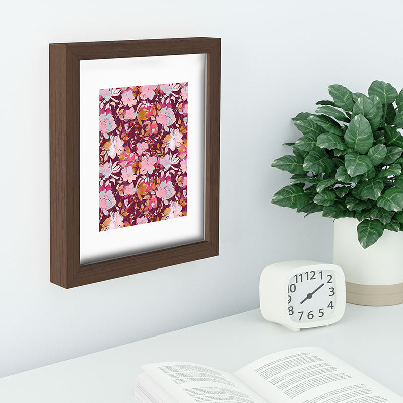 Marta Barragan Camarasa Blossoming Burgundy Fall Recessed Framing Rectangle