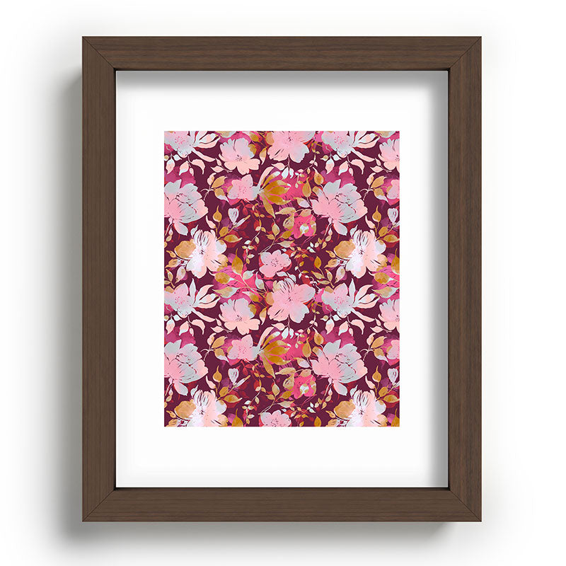 Marta Barragan Camarasa Blossoming Burgundy Fall Recessed Framing Rectangle