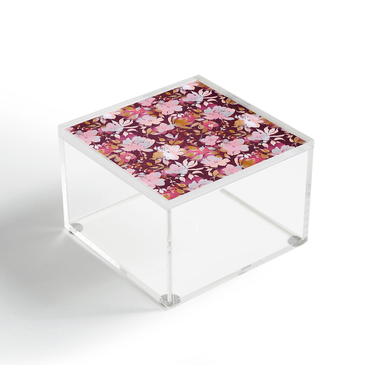 Marta Barragan Camarasa Blossoming Burgundy Fall Acrylic Box