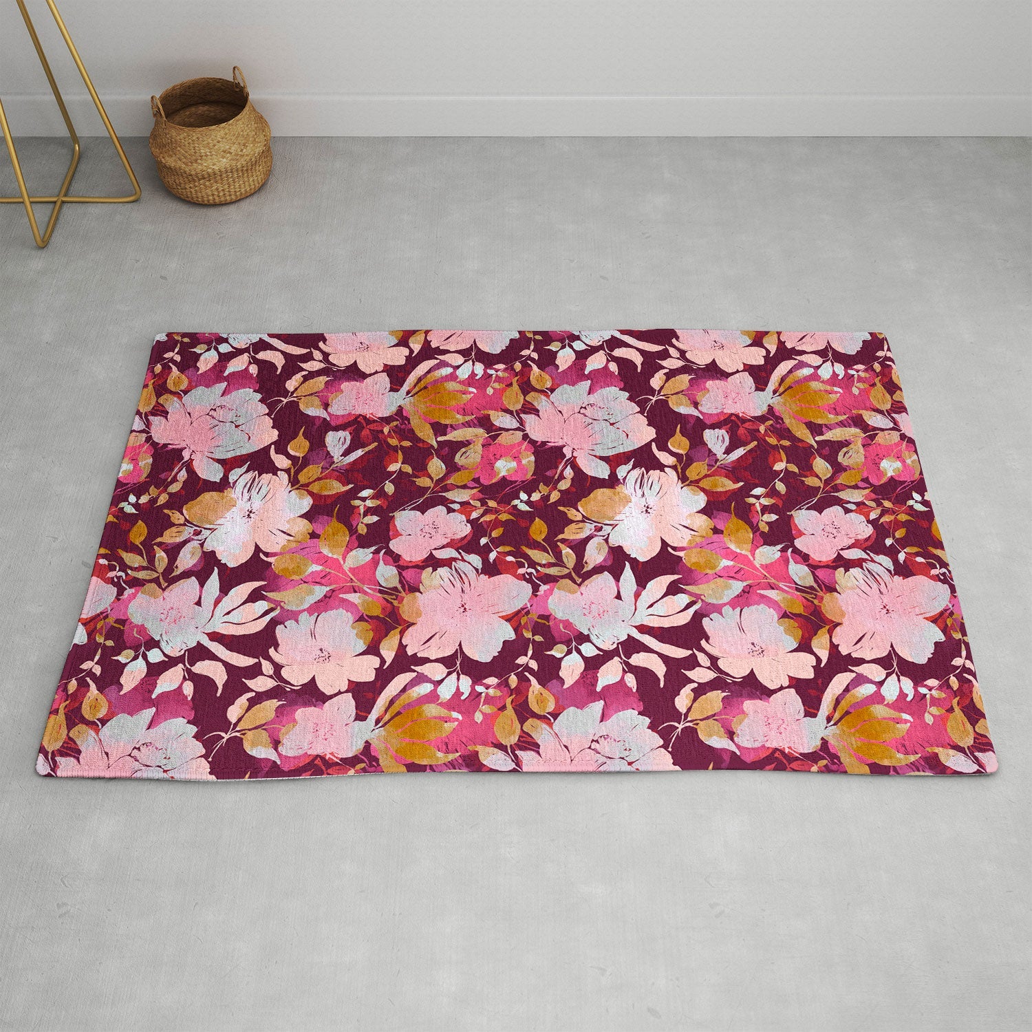 Marta Barragan Camarasa Blossoming Burgundy Fall Area Rug