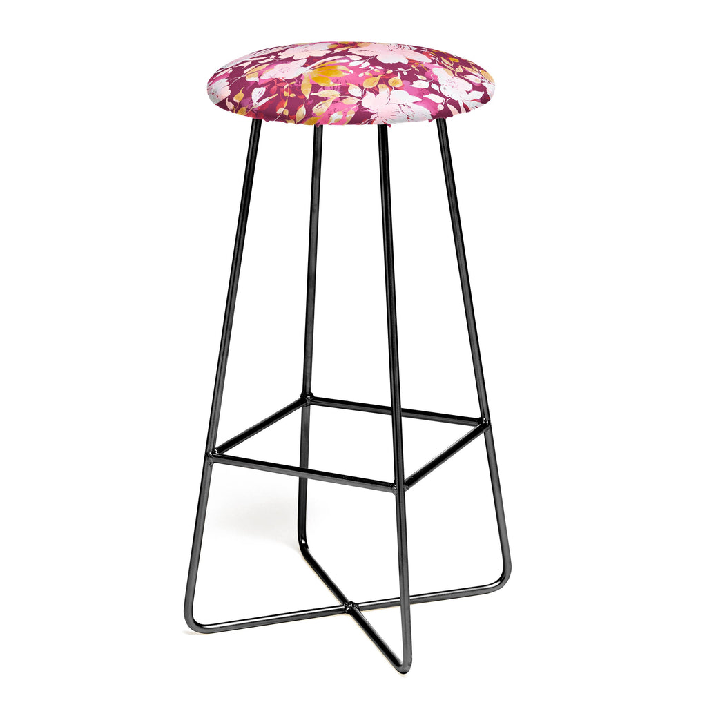Marta Barragan Camarasa Blossoming Burgundy Fall Bar Stool
