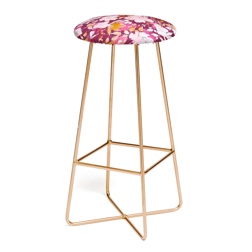 Marta Barragan Camarasa Blossoming Burgundy Fall Bar Stool