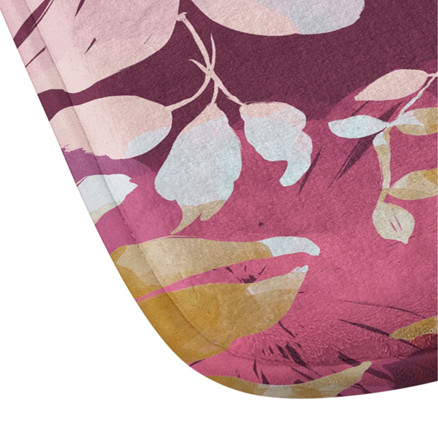 Marta Barragan Camarasa Blossoming Burgundy Fall Memory Foam Bath Mat